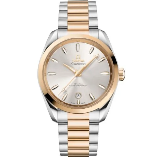 Omega - 220.20.38.20.02.002 Seamaster Aqua Terra 150M Shades Master Chronometer 38 Stainless Steel - Moonshine Gold / Silver / Bracelet