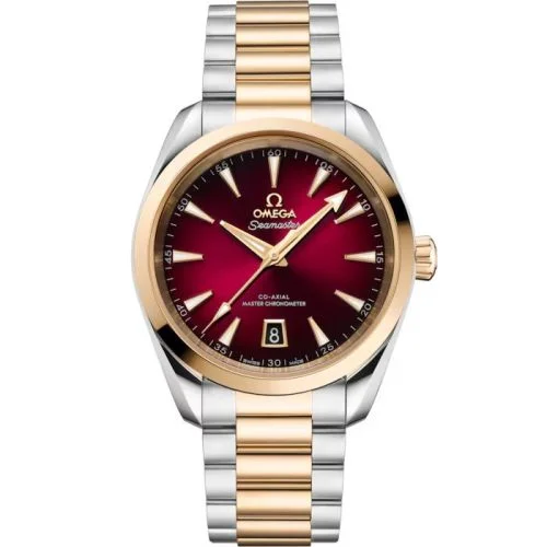 Omega - 220.20.38.20.10.002 Seamaster Aqua Terra 150M Shades Master Chronometer 38 Stainless Steel - Moonshine Gold / Red / Bracelet