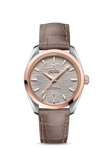 Omega - 220.23.38.20.06.001 Seamaster Aqua Terra 150M Master Chronometer 34 Stainless Steel / Sedna Gold / Grey-Waves / Alligator