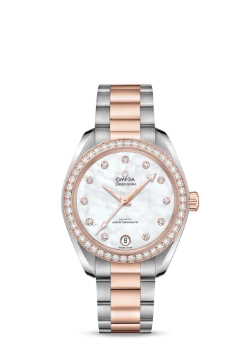 Omega - 220.25.34.20.55.001 Seamaster Aqua Terra 150M Master Chronometer 34 Stainless Steel / Sedna Gold / Diamond / MOP / Bracelet