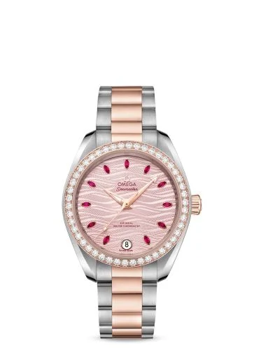 Omega - 220.25.34.20.60.001 Seamaster Aqua Terra 150M Master Chronometer 34 Stainless Steel / Sedna Gold / Diamond / Pink - Ruby / Bracelet