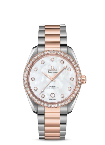 Omega - 220.25.38.20.55.001 Seamaster Aqua Terra 150M Master Chronometer 38 Stainless Steel / Sedna Gold / Diamond / MOP / Bracelet