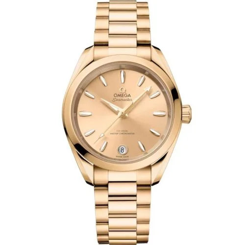 Omega - 220.50.34.20.08.001 Seamaster Aqua Terra 150M Shades Master Chronometer 34 Moonshine Gold / Champagne / Bracelet