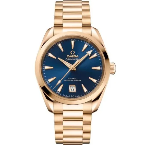 Omega - 220.50.38.20.03.001 Seamaster Aqua Terra 150M Shades Master Chronometer 38 Moonshine Gold / Blue / Bracelet