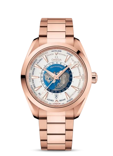 Omega Omega - 220.50.43.22.02.001 Seamaster Aqua Terra 150M Master Chronometer 43 Worldtimer Sedna Gold / Silver / Bracelet