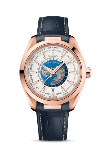 Omega Omega - 220.53.43.22.02.001 Seamaster Aqua Terra 150M Master Chronometer 43 Worldtimer Sedna Gold / Silver / Alligator