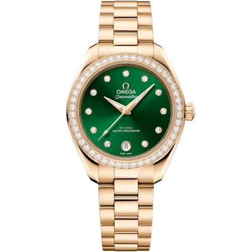 Omega - 220.55.30.20.60.001 Seamaster Aqua Terra 150M Master Co-Axial 30 Moonshine Gold - Diamond / Green - Diamond / Bracelet