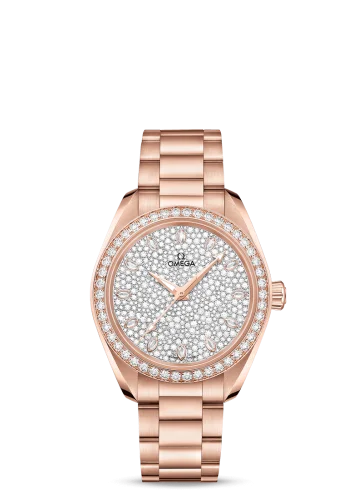 Omega - 220.55.34.20.99.003 Seamaster Aqua Terra 150M Master Chronometer 34 Sedna Gold / Diamond / Snow Diamond / Bracelet