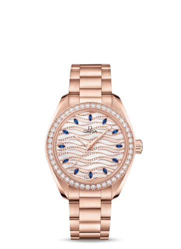 Omega - 220.55.34.20.99.005 Seamaster Aqua Terra 150M Master Chronometer 34 Sedna Gold / Diamond / Wave Sapphire / Bracelet