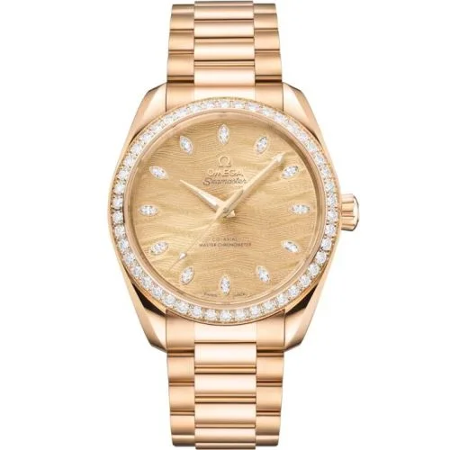 Omega - 220.55.38.20.99.002 Seamaster Aqua Terra 150M Master Chronometer 34 Moonshine Gold - Diamond / Champagne / Bracelet