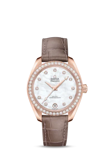 Omega Seamaster Aqua Terra 150M Master Chronometer 34 Sedna Gold / Diamond / MOP / Alligator