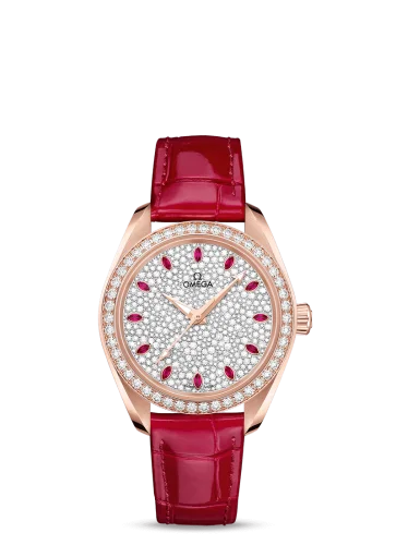 Omega - 220.58.34.20.99.001 Seamaster Aqua Terra 150M Master Chronometer 34 Sedna Gold / Diamond / Snow Ruby / Alligator