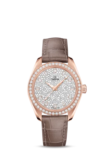 Omega - 220.58.34.20.99.003 Seamaster Aqua Terra 150M Master Chronometer 34 Sedna Gold / Diamond / Snow Diamond / Alligator