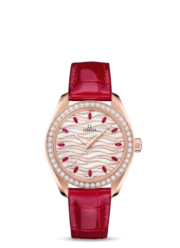 Omega - 220.58.34.20.99.004 Seamaster Aqua Terra 150M Master Chronometer 34 Sedna Gold / Diamond / Wave Ruby / Alligator