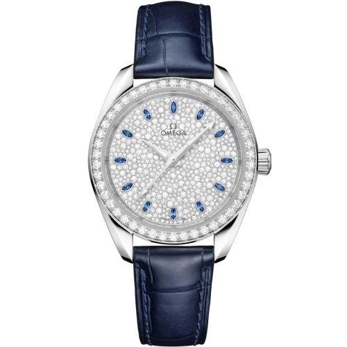 Omega - 220.58.34.20.99.007 Seamaster Aqua Terra 150M Master Chronometer 34 Canopus Gold - Diamond / Snow Sapphire / Alligator