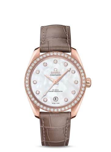 Omega Seamaster Aqua Terra 150M Master Chronometer 38 Sedna Gold / Diamond / MOP / Alligator