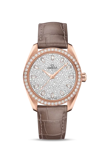 Omega - 220.58.38.20.99.003 Seamaster Aqua Terra 150M Master Chronometer 38 Sedna Gold / Diamond / Snow Diamond / Alligator