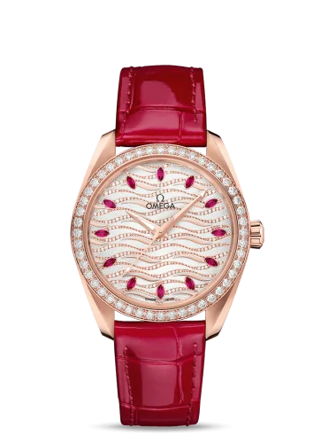 Omega - 220.58.38.20.99.004 Seamaster Aqua Terra 150M Master Chronometer 38 Sedna Gold / Diamond / Wave Ruby / Alligator