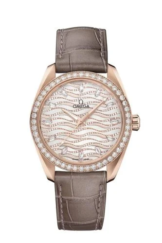 Omega - 220.58.38.20.99.006 Seamaster Aqua Terra 150M Master Chronometer 38 Sedna Gold / Diamond / Wave Diamond / Alligator
