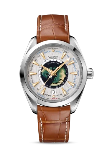 Omega Omega - 220.93.43.22.99.001 Seamaster Aqua Terra 150M Master Chronometer 43 Worldtimer Platinum / Enamel / Alligator