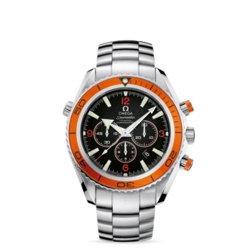 Omega - 2218.50.00 Seamaster Planet Ocean 600M Co-Axial 45.5 Chronograph Stainless Steel / Orange / Bracelet