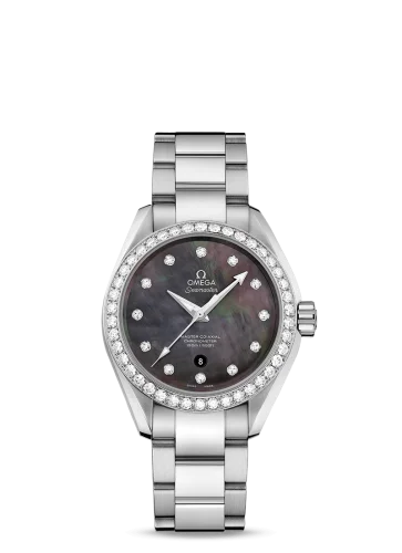 Omega - 231.15.34.20.57.001 Seamaster Aqua Terra 150M Master Co-Axial 34 Stainless Steel / Diamond / Grey MOP / Bracelet