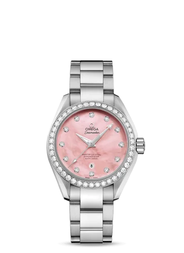 Omega - 231.15.34.20.57.003 Seamaster Aqua Terra 150M Master Co-Axial 34 Stainless Steel / Diamond / Pink MOP / Bracelet