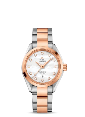Omega - 231.20.34.20.55.001 Seamaster Aqua Terra 150M Master Co-Axial Stainless Steel / Red Gold / MOP / Bracelet