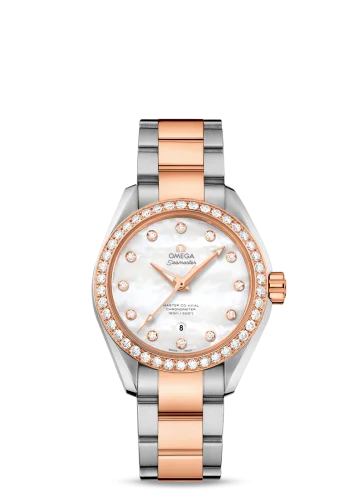 Omega - 231.25.34.20.55.005 Seamaster Aqua Terra 150M Master Co-Axial 34 Stainless Steel / Sedna Gold / Diamond / MOP