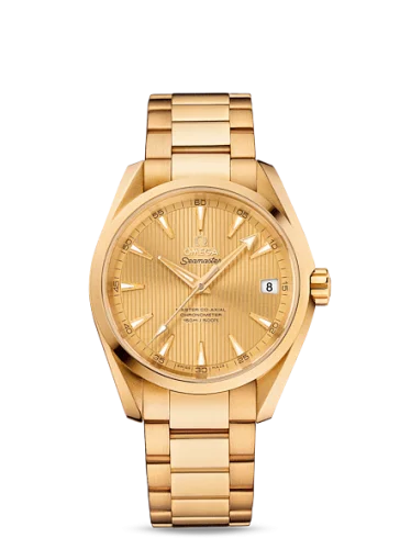 Omega - 231.50.39.21.08.001 Seamaster Aqua Terra 150m Master Co-Axial 38.5 Yellow Gold / Champagne / Bracelet