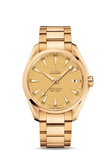 Omega - 231.50.42.21.08.001 Seamaster Aqua Terra 150m Master Co-Axial 41.5 Yellow Gold / Champagne / Bracelet