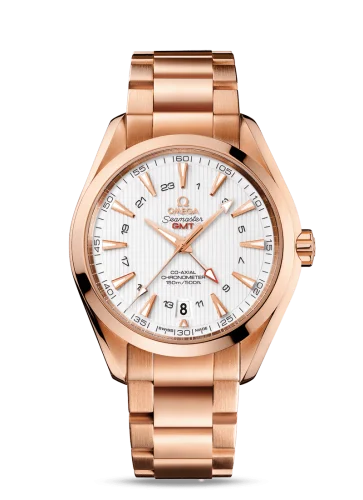 Omega Seamaster Aqua Terra 150M Co-Axial 43 GMT Red Gold / Silver / Bracelet
