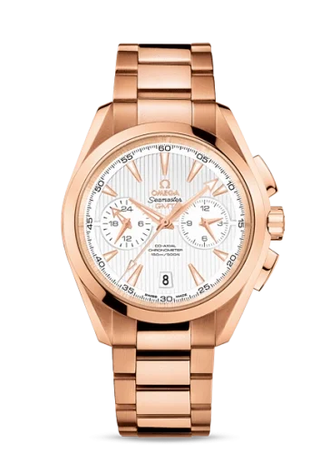 Omega Omega - 231.50.43.52.02.001 Seamaster Aqua Terra 150M Co-Axial 43 GMT Chronograph Red Gold / Silver / Bracelet