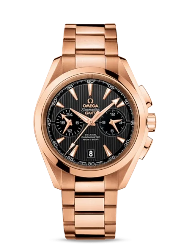 Omega Omega - 231.50.43.52.06.001 Seamaster Aqua Terra 150M Co-Axial 43 GMT Chronograph Red Gold / Grey / Bracelet