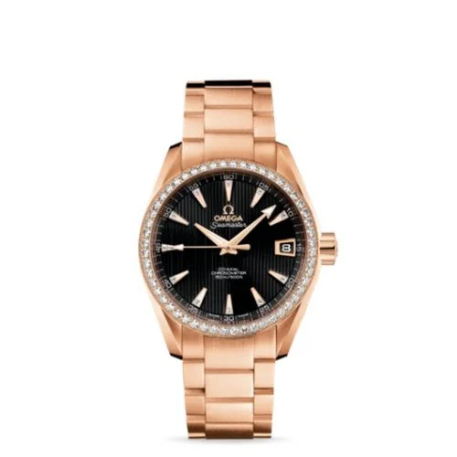 Omega - 231.55.39.21.51.001 Seamaster Aqua Terra 150M Co-Axial 38.5 Red Gold / Diamond / Black / Bracelet