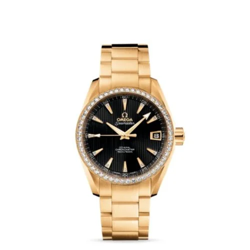 Omega - 231.55.39.21.51.002 Seamaster Aqua Terra 150M Co-Axial 38.5 Yellow Gold / Diamond / Black / Bracelet