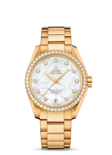 Omega - 231.55.39.21.55.002 Seamaster Aqua Terra 150M Master Co-Axial 38.5 Yellow Gold / Diamond / MOP / Bracelet