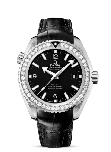 Omega - 232.18.46.21.01.001 Seamaster Planet Ocean 600M Co-Axial 45.5 Stainless Steel / Diamond / Black / Alligator