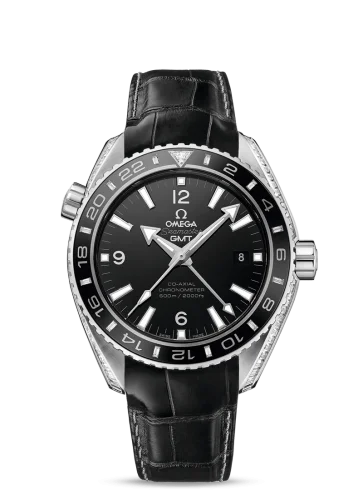 Omega Seamaster Planet Ocean 600M Co-Axial 43.5 GMT Platinum / Diamond / Black / Alligator