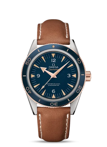 Omega - 233.62.41.21.03.001 Seamaster 300 Master Co-Axial Titanium / Sedna Gold / Blue / Strap