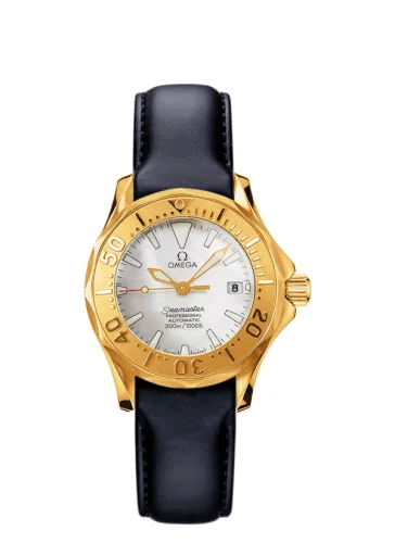 Omega Seamaster Diver 300M Quartz 28 Yellow Gold / White / Rubber