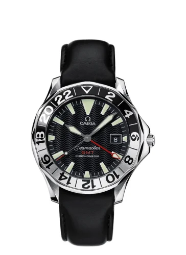 Omega Seamaster Diver 300M Automatic 41 GMT Stainless Steel / Black / Leather