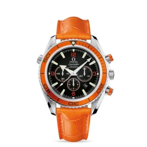 Omega - 2918.50.38 Seamaster Planet Ocean 600M Co-Axial 45.5 Chronograph Stainless Steel / Orange / Alligator