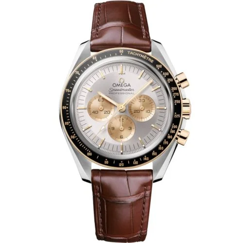 Omega - 310.23.42.50.02.001 Speedmaster Professional Moonwatch 3861 Stainless Steel - Moonshine Gold / Silver / Alligator