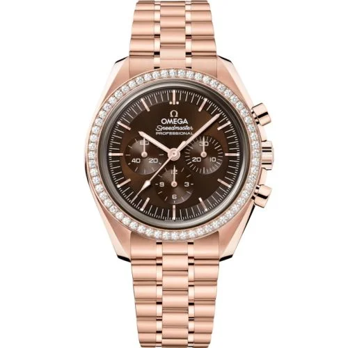 Omega - 310.55.42.50.13.001 Speedmaster Professional Moonwatch 3861 Sedna Gold - Diamond / Brown / Bracelet