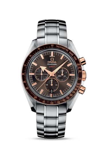 Omega - 321.90.42.50.13.002 Speedmaster Broad Arrow 1957 Stainless Steel / Red Gold / Brown / Bracelet