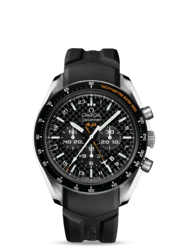 Omega - 321.92.44.52.01.001 Speedmaster HB-SIA Co-Axial GMT Titanium / Black Carbon / Rubber