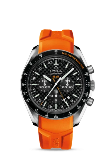 Omega - 321.92.44.52.01.003 Speedmaster HB-SIA Co-Axial GMT Titanium / Black Carbon / Orange Rubber