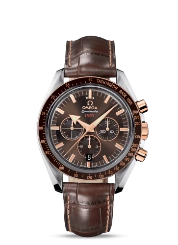 Omega - 321.93.42.50.13.001 Speedmaster Broad Arrow 1957 Stainless Steel / Red Gold / Brown