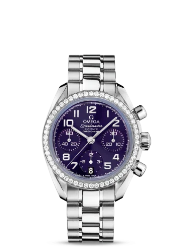 Omega Speedmaster Date 38 Stainless Steel / Diamond / Purple / Bracelet